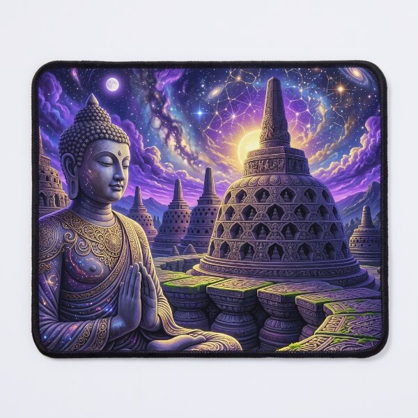 Item preview, Borobudur Buddha - Cosmic Temple Art designed and sold by Lucid Dream Pixel.