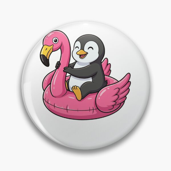 Item preview, Cute Penguin on Pink Flamingo Pool Float designed and sold by k3rstman1.