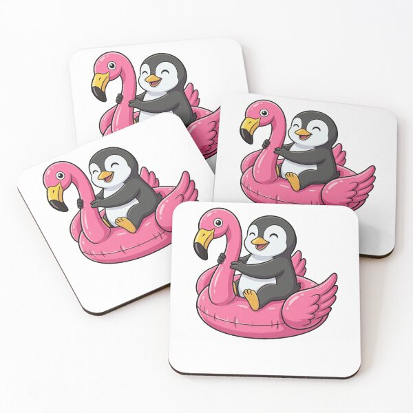 Item preview, Cute Penguin on Pink Flamingo Pool Float designed and sold by k3rstman1.