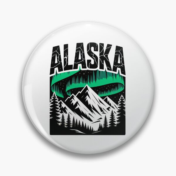 Artikelvorschau, Alaska Northern Lights Mountain Illustration – Aurora Borealis Nature Design entworfen und verkauft von Timegraf.