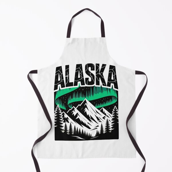 Artikelvorschau, Alaska Northern Lights Mountain Illustration – Aurora Borealis Nature Design entworfen und verkauft von Timegraf.
