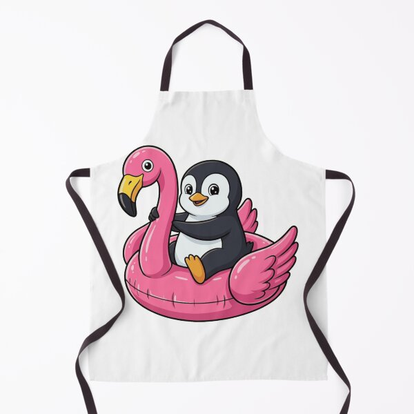 Item preview, Kawaii Penguin Riding Pink Flamingo Pool Float designed and sold by k3rstman1.