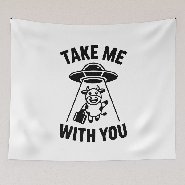 Item preview, Cute Cow Leaving Earth UFO Sarcastic Apocalyptic Art designed and sold by Mr-wow.