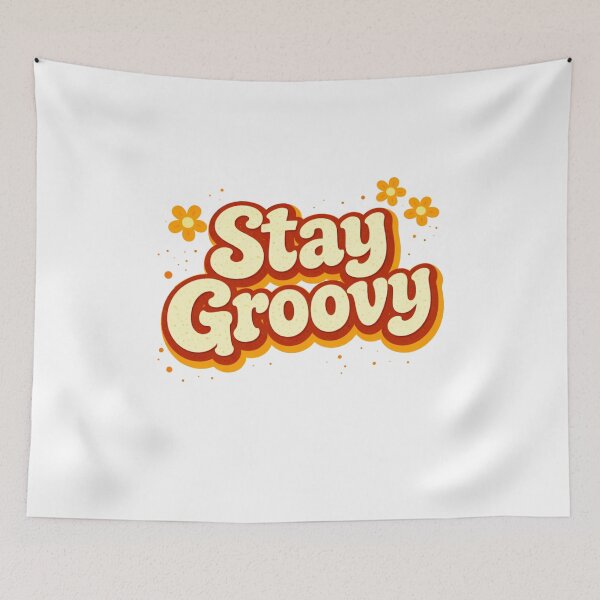 Item preview, stay groovy fun designed and sold by Wolf Creator.