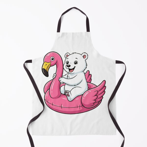 Item preview, Cute Polar Bear Cub on Pink Flamingo Float designed and sold by k3rstman1.