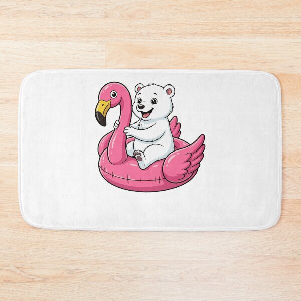 Item preview, Cute Polar Bear Cub on Pink Flamingo Float designed and sold by k3rstman1.