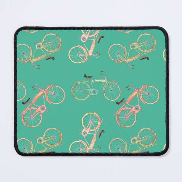 Item preview, Watercolored Vintage Beach Cruiser on Jade Green Background  designed and sold by PD-Coastal.