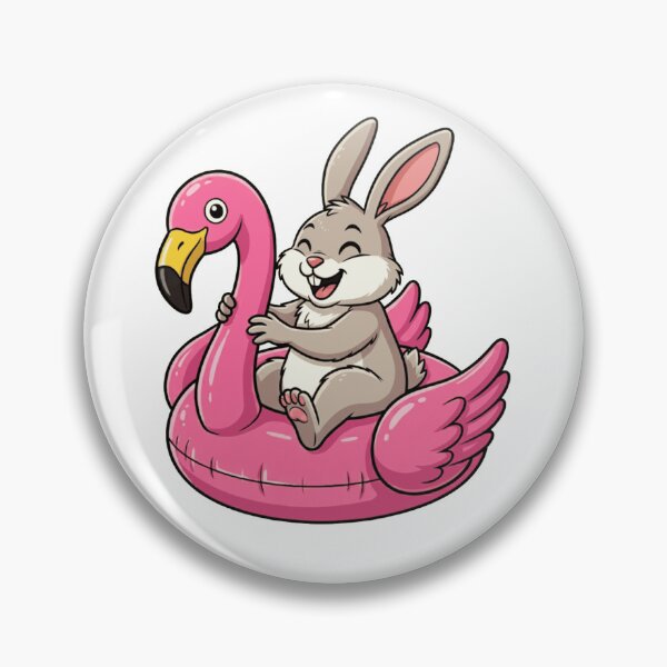 Item preview, Cute Bunny on Pink Flamingo Pool Float designed and sold by k3rstman1.