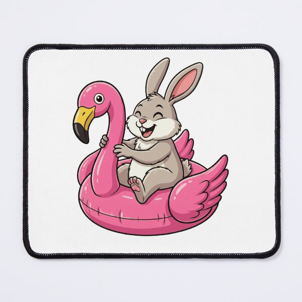 Item preview, Cute Bunny on Pink Flamingo Pool Float designed and sold by k3rstman1.