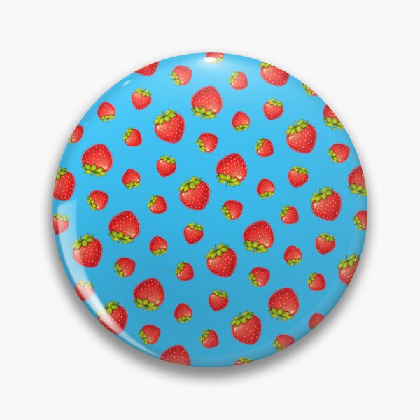 Item preview, Cute Cartoon Strawberry Fruit Summer Print on Blue designed and sold by BeJolley.