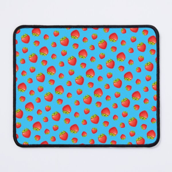 Item preview, Cute Cartoon Strawberry Fruit Summer Print on Blue designed and sold by BeJolley.
