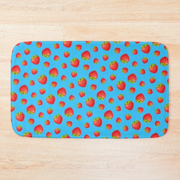 Item preview, Cute Cartoon Strawberry Fruit Summer Print on Blue designed and sold by BeJolley.