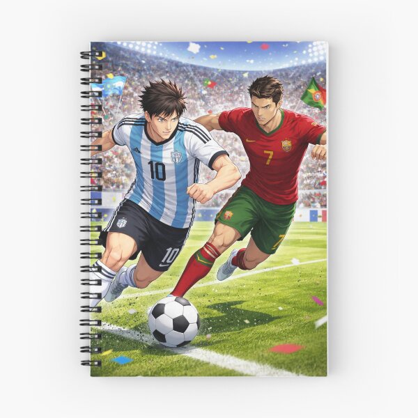 Aperçu de l'œuvre Affrontement de légendes du football anime Argentine contre Portugal - Illustrations dynamiques du match créée et vendue par digitalbob60.