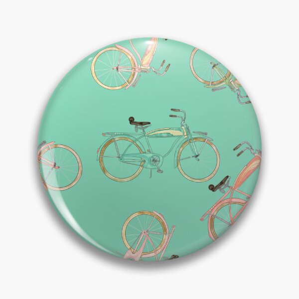 Item preview, Watercolored Vintage Beach Cruiser on Mint Green Background  designed and sold by PD-Coastal.