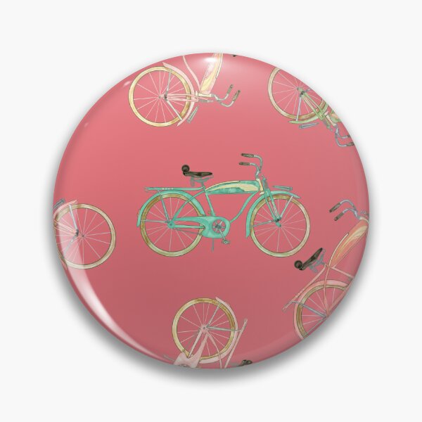 Item preview, Watercolored Vintage Beach Cruiser on Watermelon Red Background  designed and sold by PD-Coastal.