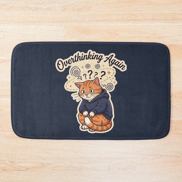 Item preview, Overthinking Again Cute Cat Anxiety Meme Funny Introvert Cat Design designed and sold by MoonVibe-studio.