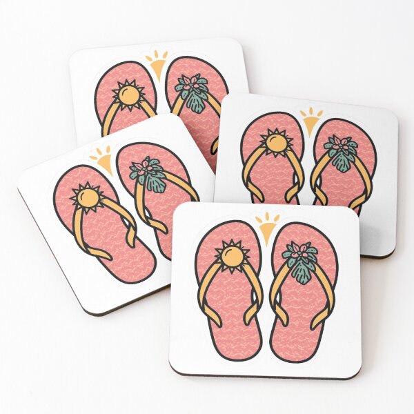 Item preview, Cute Kawaii Retro Flip Flops Tropical Summer Sticker designed and sold by funnyshop222.