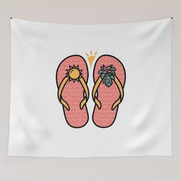 Item preview, Cute Kawaii Retro Flip Flops Tropical Summer Sticker designed and sold by funnyshop222.