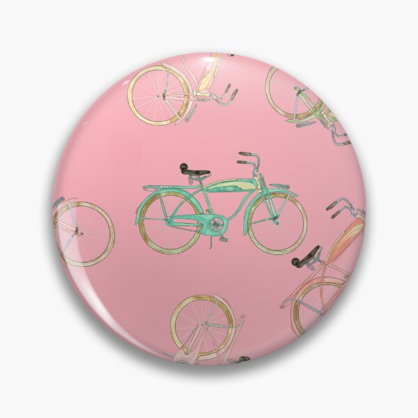 Item preview, Watercolored Vintage Beach Cruiser on Pastel Pink Background  designed and sold by PD-Coastal.