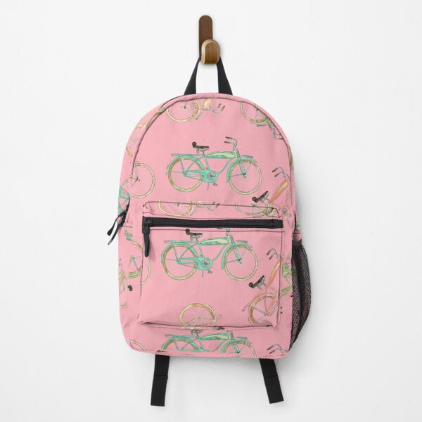 Item preview, Watercolored Vintage Beach Cruiser on Pastel Pink Background designed and sold by PD-Coastal.