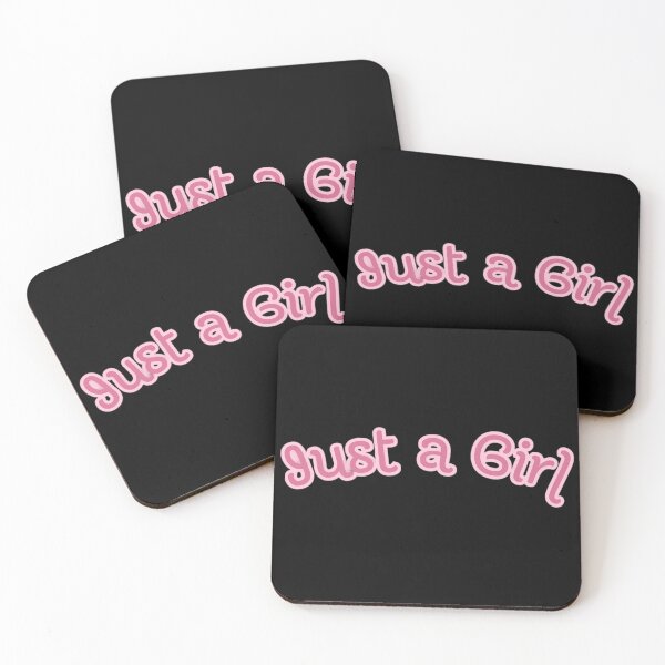 Item preview, Just a Girl – Minimal Pastel on Black Typography  designed and sold by KleanGirlAesthetics.