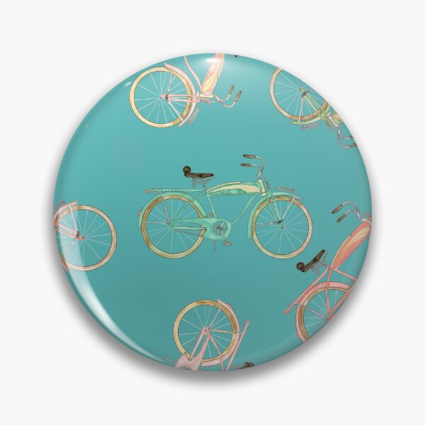 Item preview, Watercolored Vintage Beach Cruiser on Turquoise  Background  designed and sold by PD-Coastal.