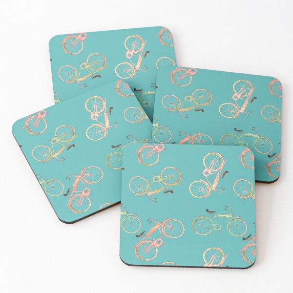 Item preview, Watercolored Vintage Beach Cruiser on Turquoise  Background  designed and sold by PD-Coastal.