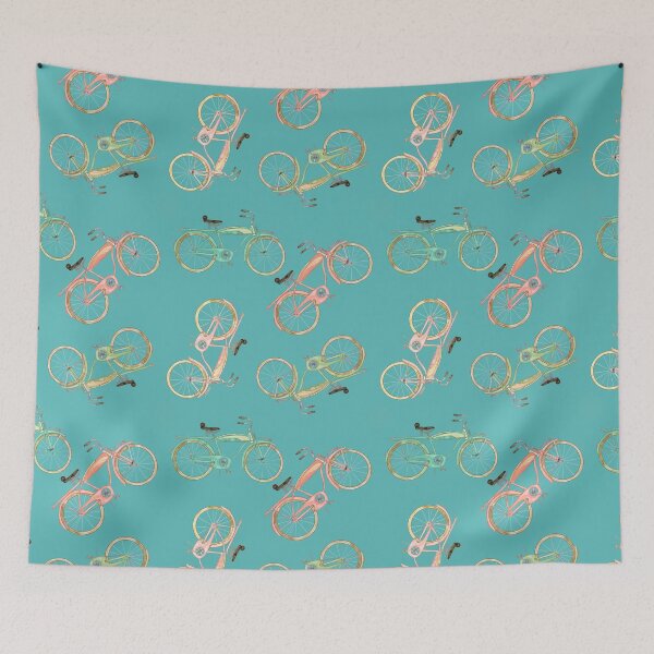 Item preview, Watercolored Vintage Beach Cruiser on Turquoise  Background  designed and sold by PD-Coastal.