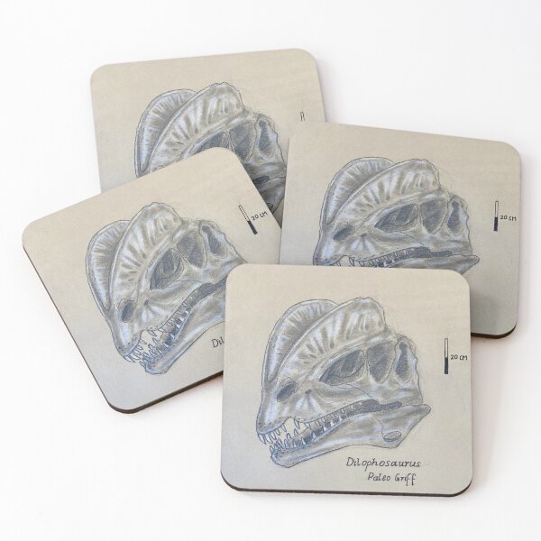Item preview, Dilophosaurus - Hand Drawn scientific illustration  designed and sold by Paleo Griff.