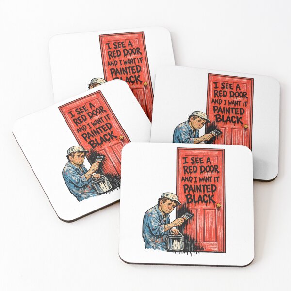 Item preview, Paint It Black Rolling Stones Parody – Sad Man Painting Red Door - Retro Design designed and sold by Donsean22.