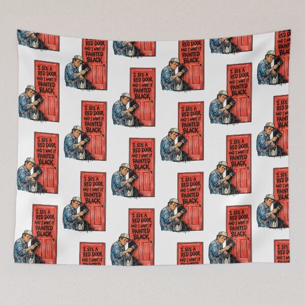 Item preview, Paint It Black Rolling Stones Parody – Sad Man Painting Red Door - Retro Design designed and sold by Donsean22.