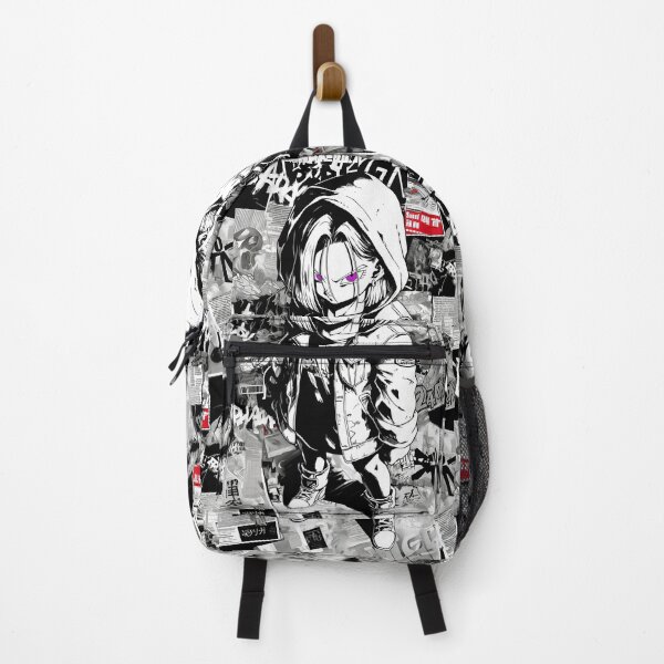 Item preview, Urban Rebel Anime Girl – Black & White Street Art Aesthetic Hoodie Character designed and sold by Dyan4.