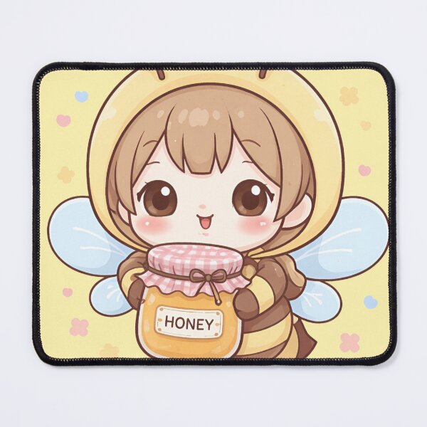 Item preview, Kawaii Chibi Bee with Honey Jar designed and sold by EsenciaZen.