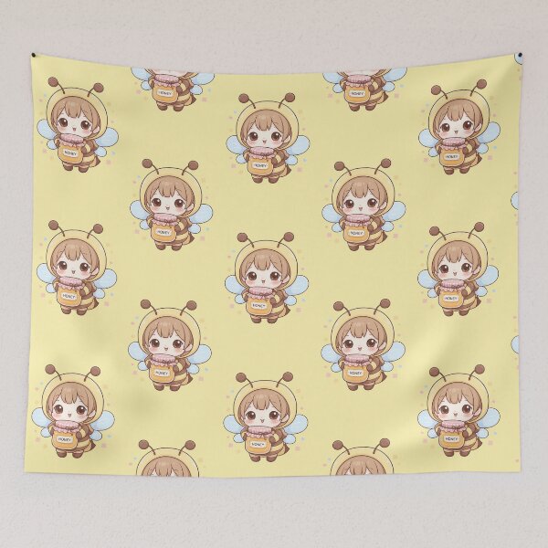 Item preview, Kawaii Chibi Bee with Honey Jar designed and sold by EsenciaZen.