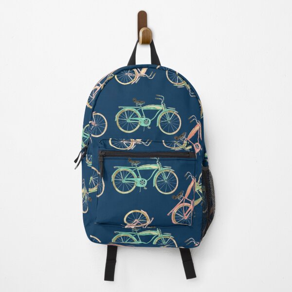 Item preview, Watercolored Vintage Beach Cruiser on Dark Navy Background designed and sold by PD-Coastal.