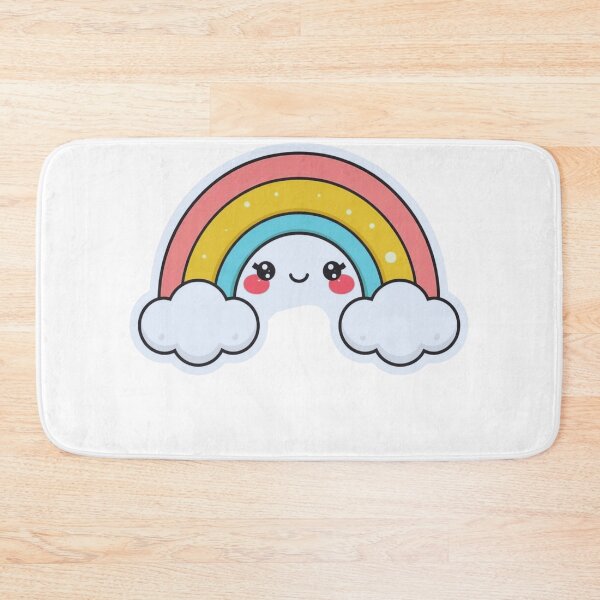 Item preview, Cute Kawaii Rainbow Fluffy Cloud Happy Sticker designed and sold by funnyshop222.