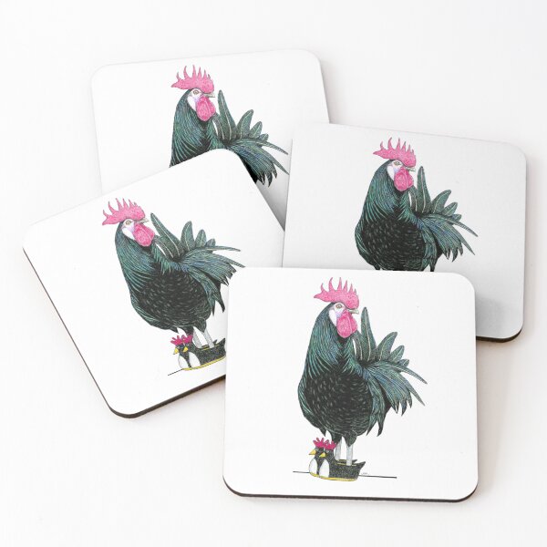 Item preview, White Faced Black Spanish Rooster in Chicken Slippers designed and sold by JimsBirds.