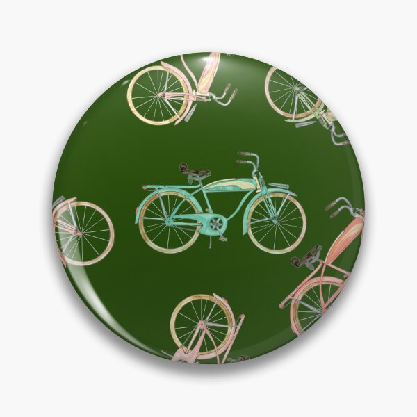 Item preview, Watercolored Vintage Beach Cruiser on Dark Green Background  designed and sold by PD-Coastal.