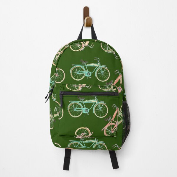 Item preview, Watercolored Vintage Beach Cruiser on Dark Green Background designed and sold by PD-Coastal.