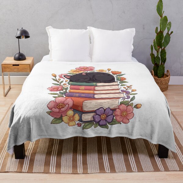 Item preview, Black Cat Sleeping on Stack of Books designed and sold by MirelaSorescu.