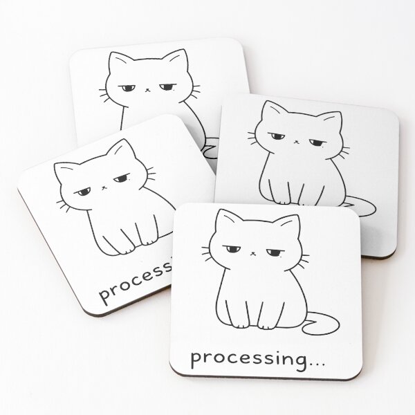 Item preview, Tired Cat Processing Cute Animal designed and sold by WickerHollow.