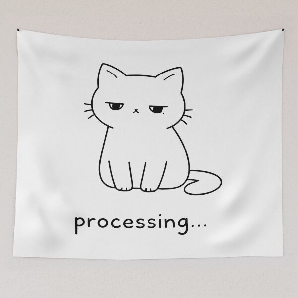Item preview, Gato cansado procesando animal lindo designed and sold by WickerHollow.