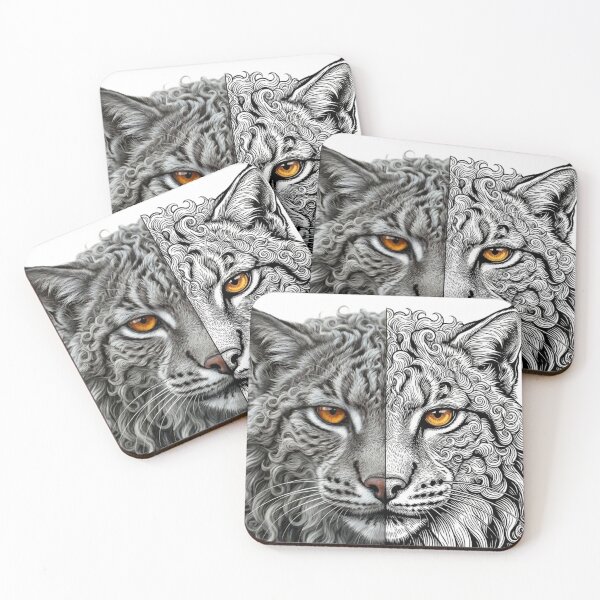 Item preview, Realistic Lynx Face Detailed Pencil Sketch Illustration designed and sold by Lura busah.