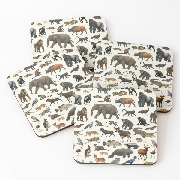 Item preview, Animals of the Congo Basin Retro Identification Chart designed and sold by kakarikihill.
