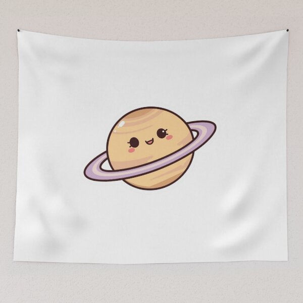 Item preview, Cute Kawaii Smiling Saturn Planet Space Sticker designed and sold by funnyshop222.