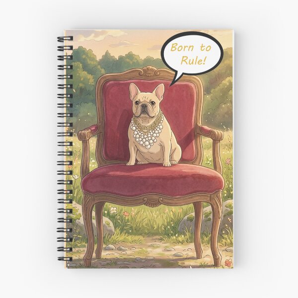 Item preview, Royal French Bulldog on Throne - Born to Rule Quote - Fancy Frenchie Art designed and sold by PetManiaStudio.