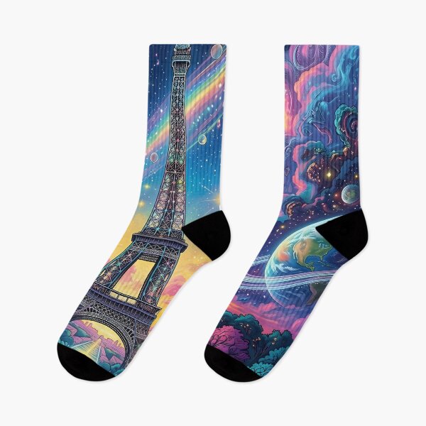 Item preview, Eiffel Tower Paris - Psychedelic Paris Night Sky Art designed and sold by Lucid Dream Pixel.