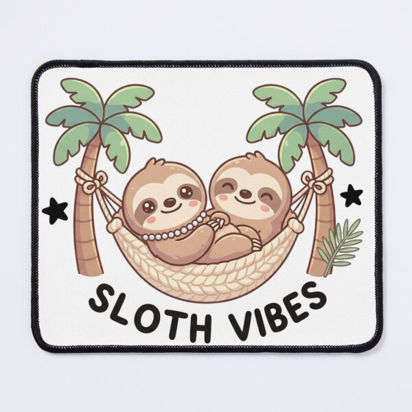Item preview, Kawaii Sloth Duo Relaxing in Tropical Hammock designed and sold by Wear Sculpt.