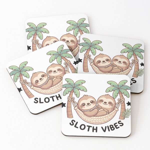 Item preview, Kawaii Sloth Duo Relaxing in Tropical Hammock designed and sold by Wear Sculpt.