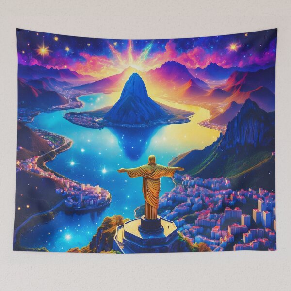 Item preview, Cristo Redentor Rio - Psychedelic Artwork designed and sold by Lucid Dream Pixel.